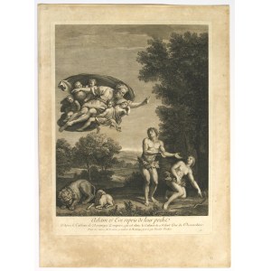Nicolas Henri Tardieu (1674 - 1749), Adam e Eve repris de leur péché, after Domenichino