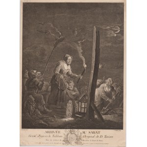 Jacques Aliamet (1726 - 1788), Arrivée au Sabat, after David Teniers il Giovane