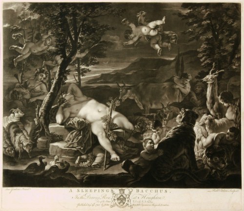 Richard Earlom (London, 1743 - 1822), A Sleeping Bacchus, after Luca Giordano