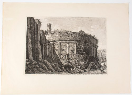 Luigi Rossini (Ravenna, 1790 - Roma, 1857), Veduta dell'Avanzo dell'Anfiteatro Castrense 1822