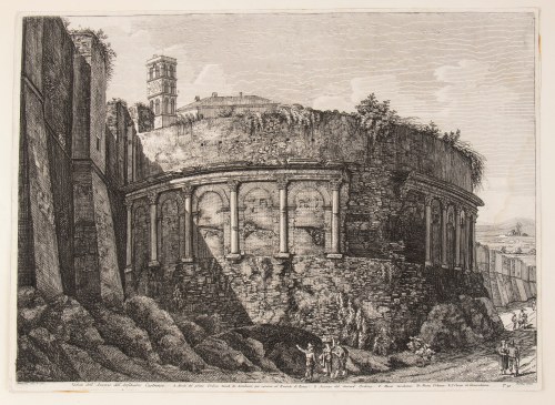 Luigi Rossini (Ravenna, 1790 - Roma, 1857), Veduta dell'Avanzo dell'Anfiteatro Castrense 1822