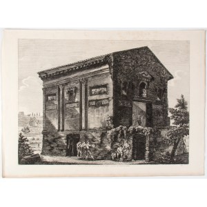 Luigi Rossini (Ravenna, 1790 - Roma, 1857), Veduta del Tempio delle Camene, da altri del Dio Ridicolo 1823