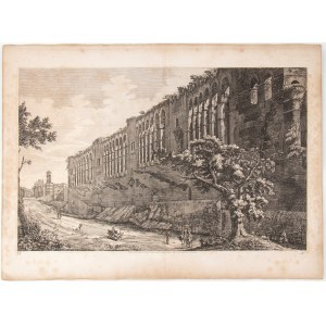 Luigi Rossini (Ravenna, 1790 - Roma, 1857), Veduta delle Mura di Roma, dalla parte interna della città, vicino alla Porta Celimontana 1823