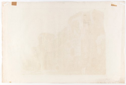 Luigi Rossini (Ravenna, 1790 - Roma, 1857), Veduta degl'avanzi delle Torri di Belisario. Dalla porta che guarda l'Interno della Città, vicino a Porta S. Giovanni