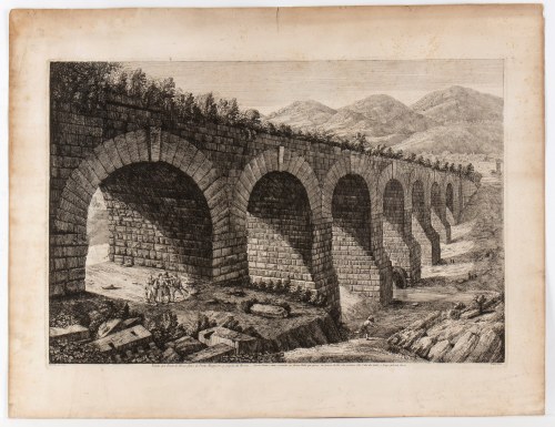 Luigi Rossini (Ravenna, 1790 - Roma, 1857), Veduta del Ponte di Nona fuori di Porta Maggiore, 9. miglia da Roma