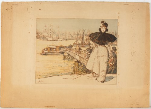 Auguste Lepere (1849 - 1918), Embarcadère sur la Garonne, Bordeaux
