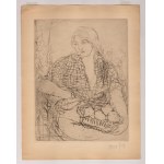 Edmond Aman-Jean (Chevry-Cossigny, 1858 - Parigi, 1936), Woman with a basket of fruit