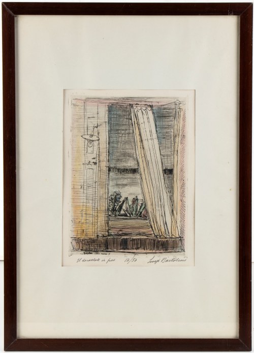 LUIGI BARTOLINI (Cupramontana, 1892 - Roma, 1963), The windowsill in bloom 1941