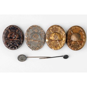 Germany Third Reich Wound Badges and Miniature Pin