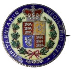 United Kingdom, Enamel Badge/Brooch with colorful enamel, XIX cent., Silver