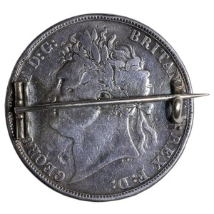 Regno Unito, spilla/distintivo smaltato con smalti colorati, 1821, argento