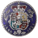 United Kingdom, Enamel Badge/Brooch with colorful enamel, 1821 year, Silver