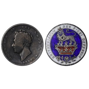 United Kingdom, Enamel Badge/Brooch with colorful enamel, 1826 year, Silver