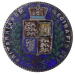 United Kingdom, Enamel Badge/Brooch with colorful enamel, 1887 year, Silver