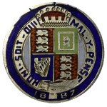 United Kingdom, Enamel Badge/Brooch with colorful enamel, 1887 year, Silver