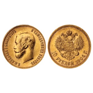 Ruské impérium, 10 rubľov, rok 1904, (AR)