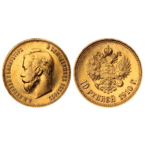 Ruské impérium, 10 rubľov, rok 1910, (EB)
