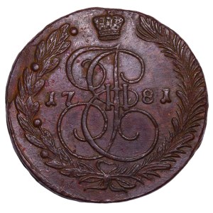 Cesarstwo Rosyjskie, 5 kopiejek, rok 1781, (EM)
