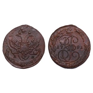 Ruské impérium, 5 kopějek, rok 1791, (EM)