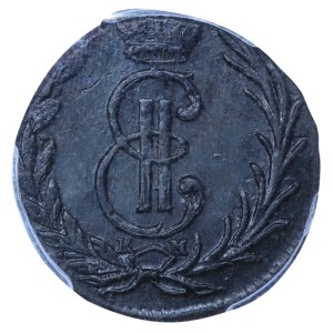 Russian Empire, Siberia, 1 Denga, 1768 year, KM, PCGS, MS 62 BN, TOP POP