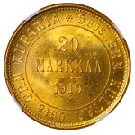 Impero russo, Finlandia, 20 markka, 1910, L, NGC, MS 63