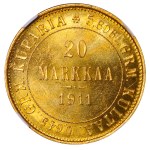 Russian Empire, Finland, 20 Markkaa, 1911 year, L, NGC, MS 62
