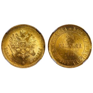 Russian Empire, Finland, 20 Markkaa, 1912 year, S, NGC, MS 63
