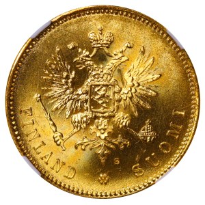 Russian Empire, Finland, 20 Markkaa, 1912 year, S, NGC, UNC Details (Rev rim filed)