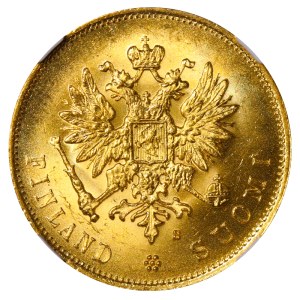 Russian Empire, Finland, 10 Markkaa, 1882 year, S, NGC, MS 64