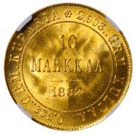 Russian Empire, Finland, 10 Markkaa, 1882 year, S, NGC, MS 64