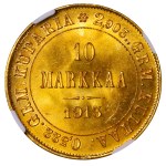 Russian Empire, Finland, 10 Markkaa, 1913 year, S, NGC, MS 65