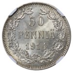 Russian Empire, Finland, 50 Pennia, 1914 year, S, NGC, MS 66