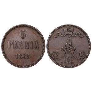 Russian Empire, 5 Pennia, 1865 year