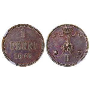 Russian Empire, Finland, 1 Penni, 1873 year, NGC, MS 61 BN
