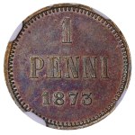 Russian Empire, Finland, 1 Penni, 1873 year, NGC, MS 61 BN