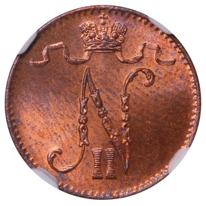 Ruské impérium, Finsko, 1 penni, rok 1903, NGC, MS 63 RB