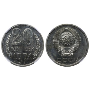 Soviet Union, 20 Kopecks, 1974 year, NGC, PL 64