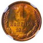 Soviet Union, 1 Kopeck, 1964 year, NGC, MS 66