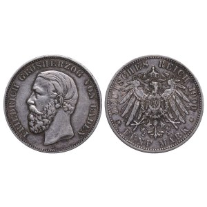 Velkovévodství Bádensko, 5 marek, rok 1900, G