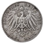 Królestwo Saksonii, 3 marki, rok 1909, E