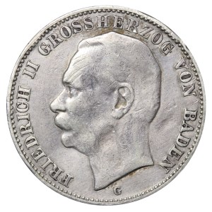 Velkovévodství Baden, 3 marky, rok 1912, G
