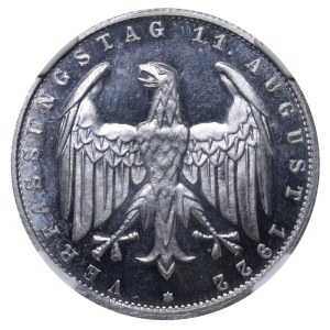 Weimar Republic, 3 Mark, 1923 year, E, NGC PF 65 Cameo
