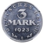 Weimar Republic, 3 Mark, 1923 year, E, NGC PF 65 Cameo