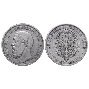 Grand Duchy of Baden, 2 Mark, 1883 year, G