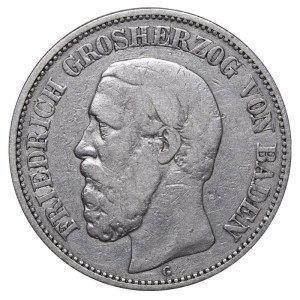 Grand Duchy of Baden, 2 Mark, 1883 year, G