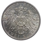 Velkovévodství Meklenbursko-Strelitz, 2 marky, rok 1905, A
