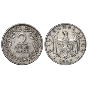 Germany, 2 Reichsmark, 1925 year, F