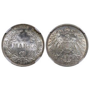 Německo, 1 marka, rok 1907, A, NGC, MS 63