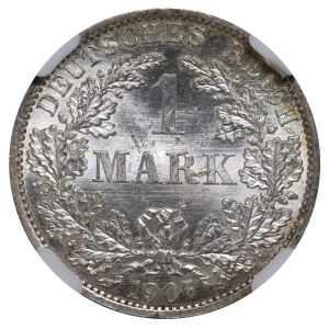 Německo, 1 marka, rok 1907, A, NGC, MS 63