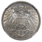 Německo, 1 marka, rok 1907, A, NGC, MS 63